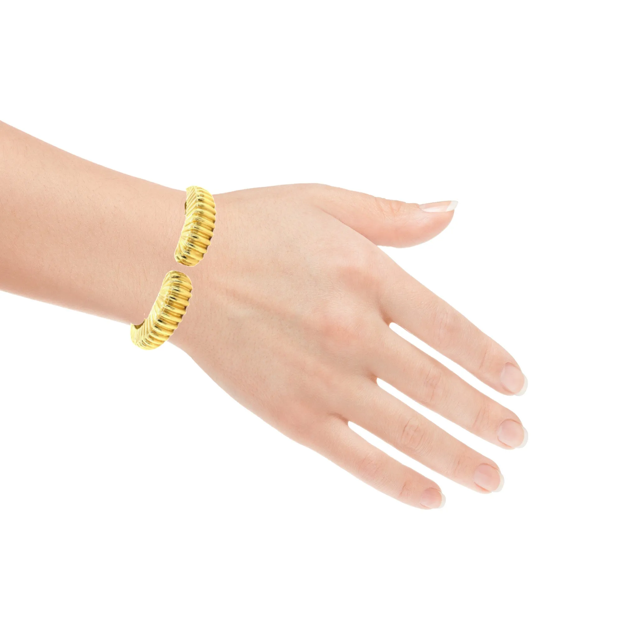18K Yellow Gold Hinged Bangle Bracelet