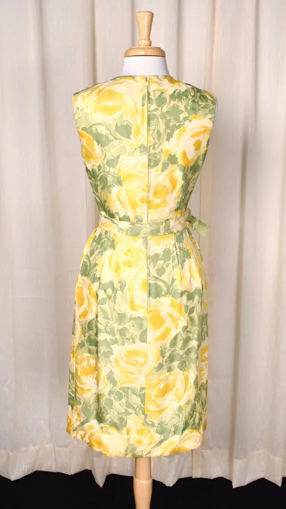 1950s Yellow Roses Dress Set