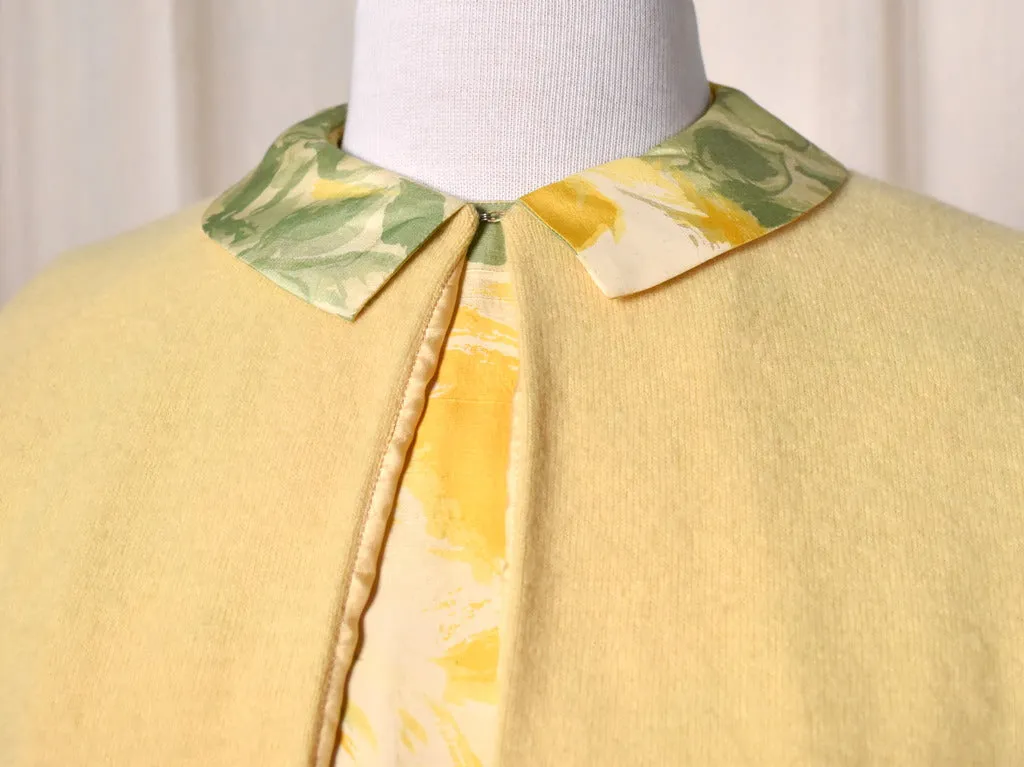 1950s Yellow Roses Dress Set