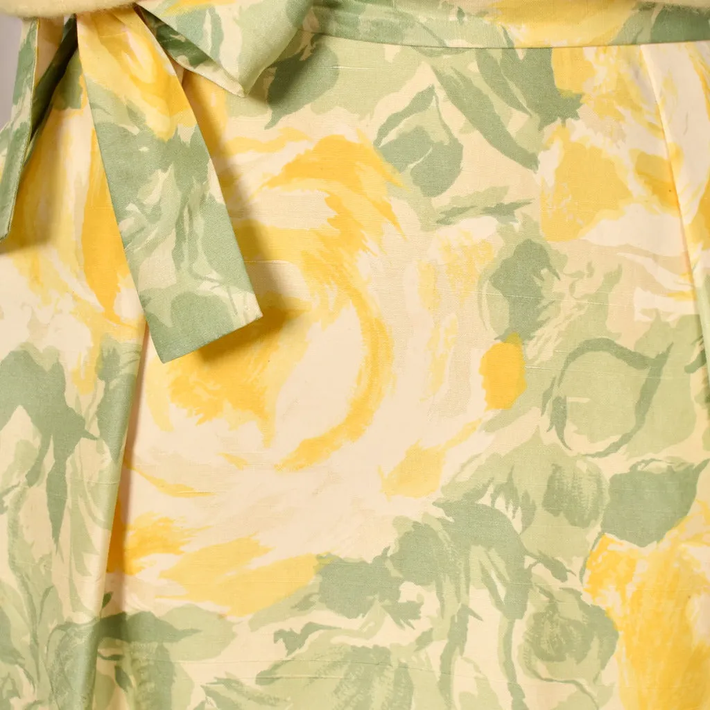 1950s Yellow Roses Dress Set