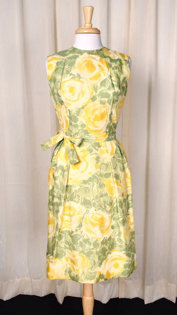 1950s Yellow Roses Dress Set