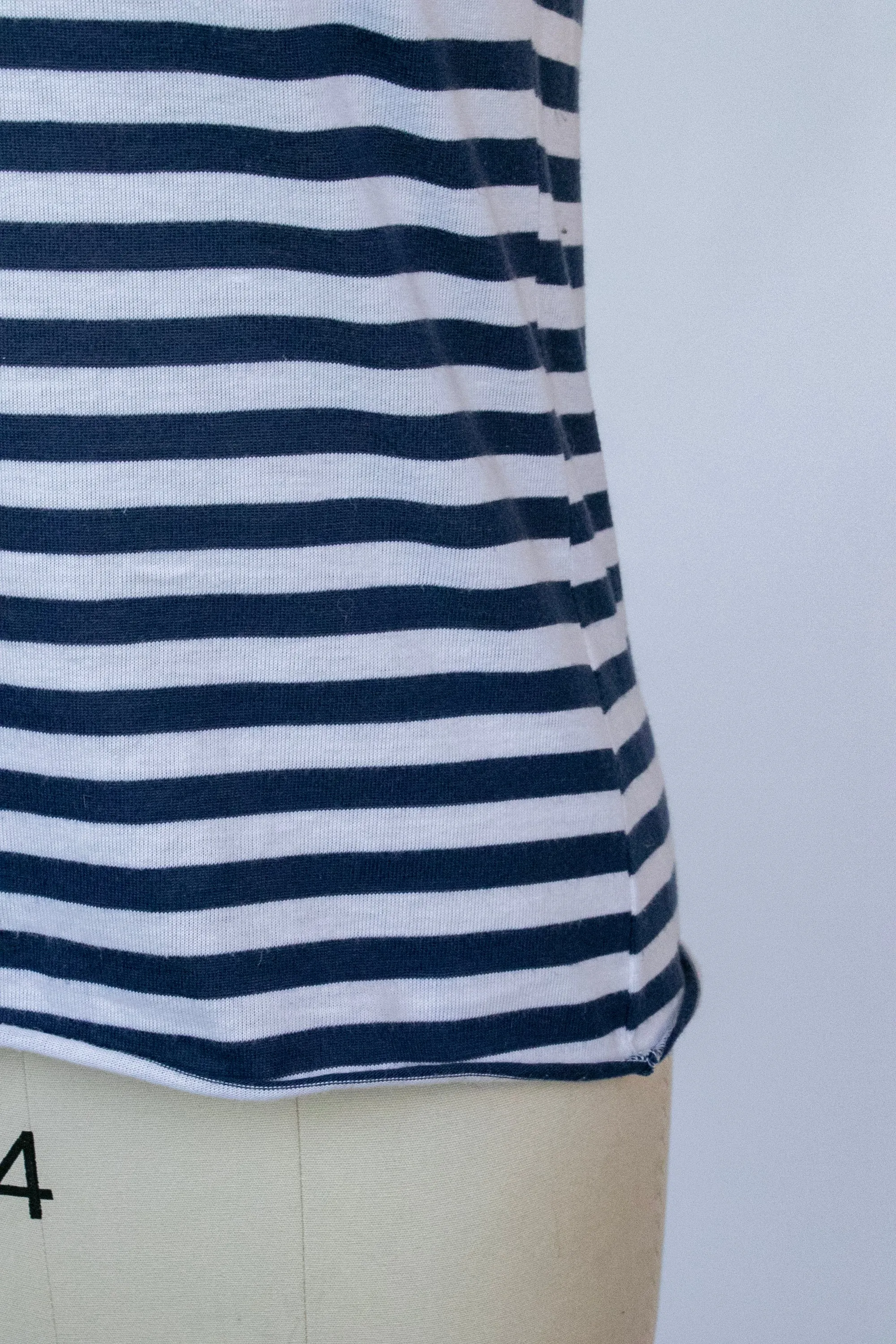 1970s Tank Top Striped Knit V Neck Sleeveless Tee S