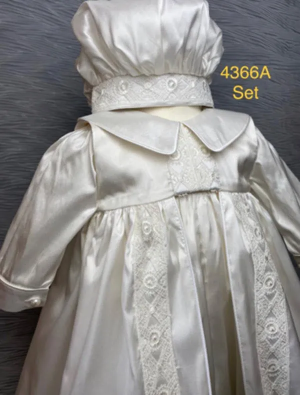 4366 Boys Christening Romper and Cape Set
