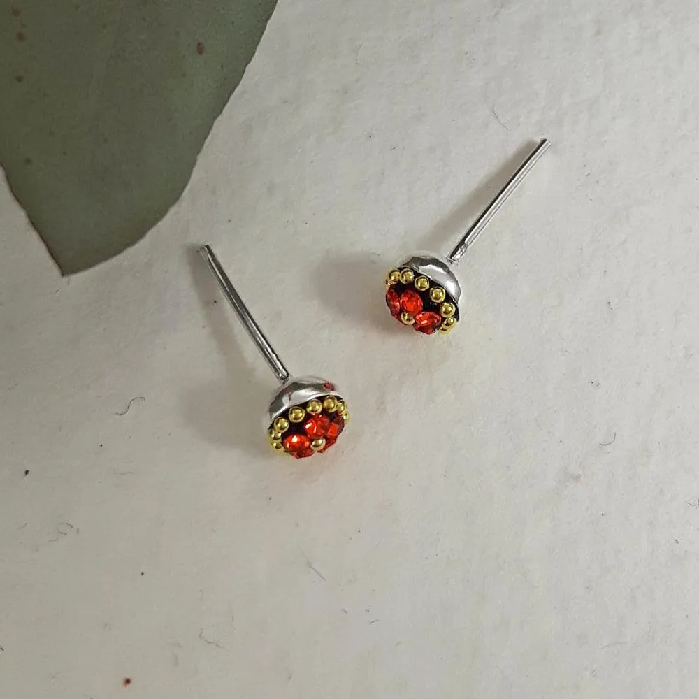 Allegra Tiny Saffron Stud Earrings