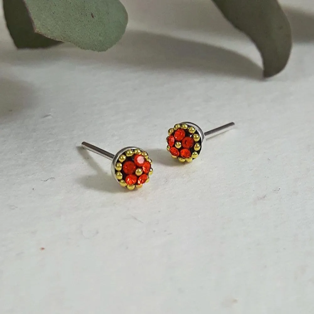 Allegra Tiny Saffron Stud Earrings