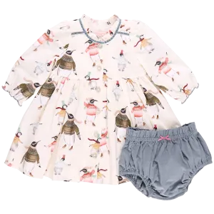 Baby Girls Charlie Dress Set - Penguins on Ice