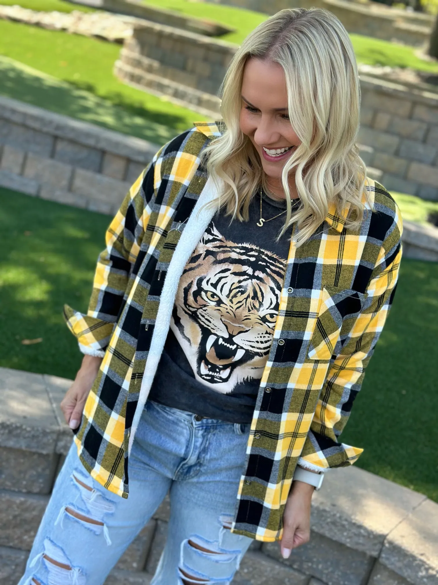 Black and Yellow Shacket-Final Sale