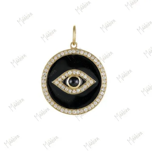 Black Enamel Eye Pendant