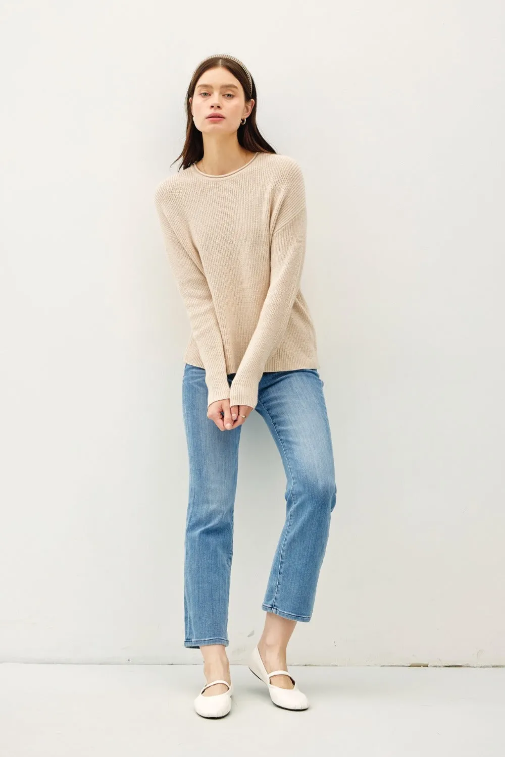 Blue Zone Planet |  Be Cool Round Neck Long Sleeve Sweater