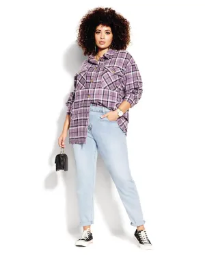 Check In Shacket | Purple / Ivory