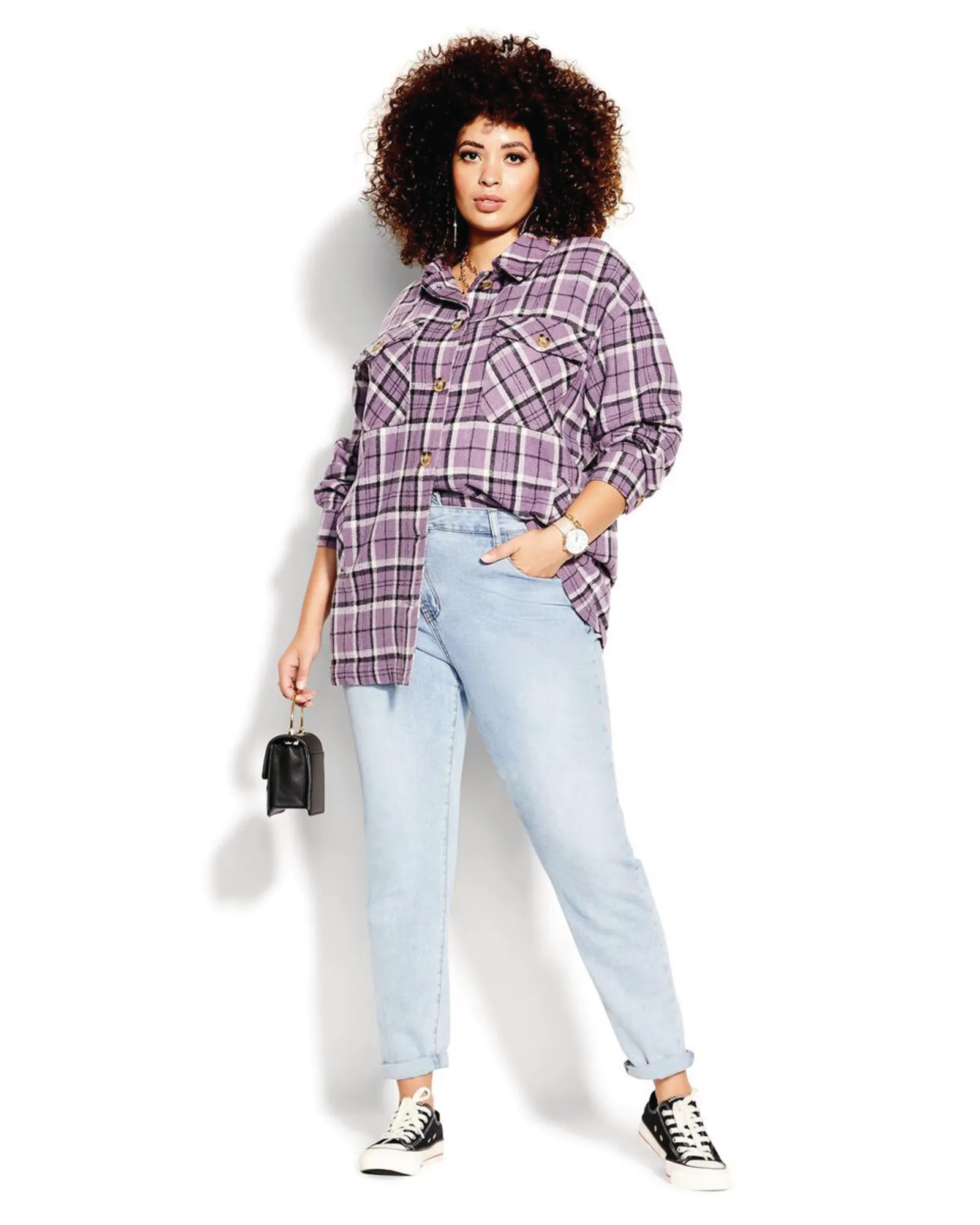 Check In Shacket | Purple / Ivory