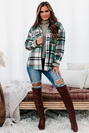 Cider Falls Oversized Plaid Shacket (Green)