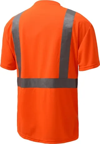 Class 3 Moisture Wicking Short Sleeve Safety T-Shirt with Chest Pocket