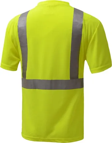 Class 3 Moisture Wicking Short Sleeve Safety T-Shirt with Chest Pocket