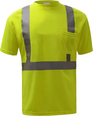 Class 3 Moisture Wicking Short Sleeve Safety T-Shirt with Chest Pocket