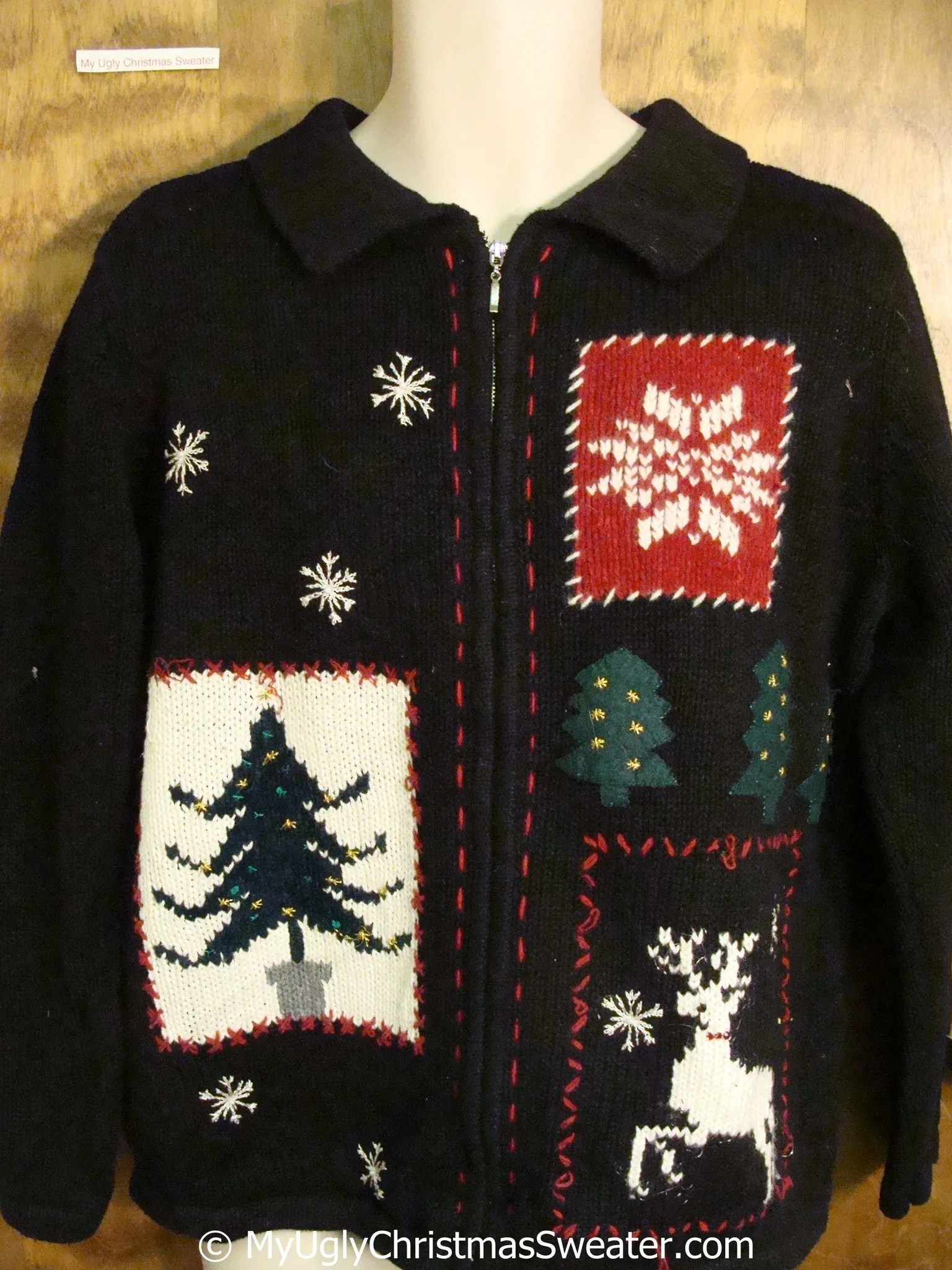 Classic Reindeer and Snowflake Ugly Christmas Sweater