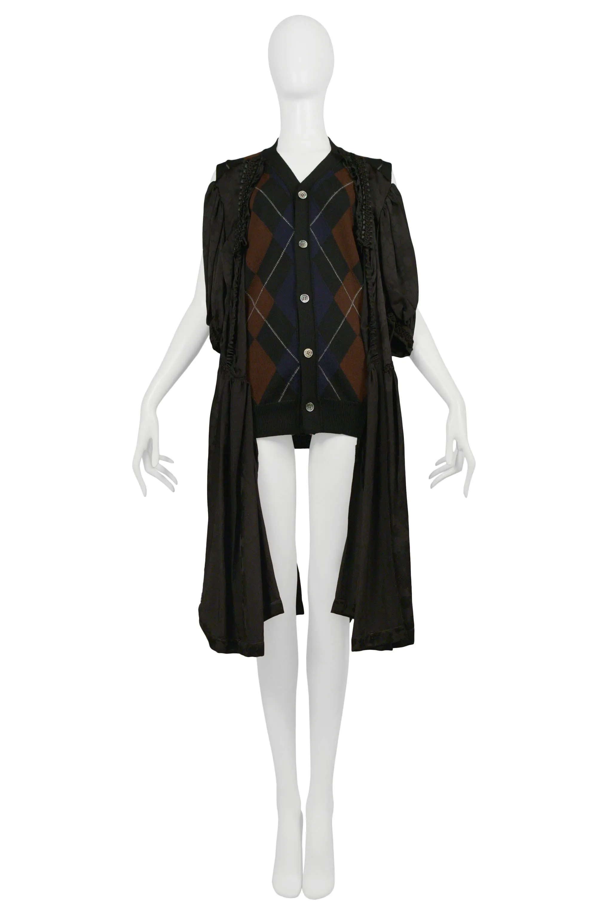 COMME DES GARCONS ARGYLE SWEATER WITH DRESS ATTACHED 2006