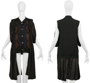 COMME DES GARCONS ARGYLE SWEATER WITH DRESS ATTACHED 2006