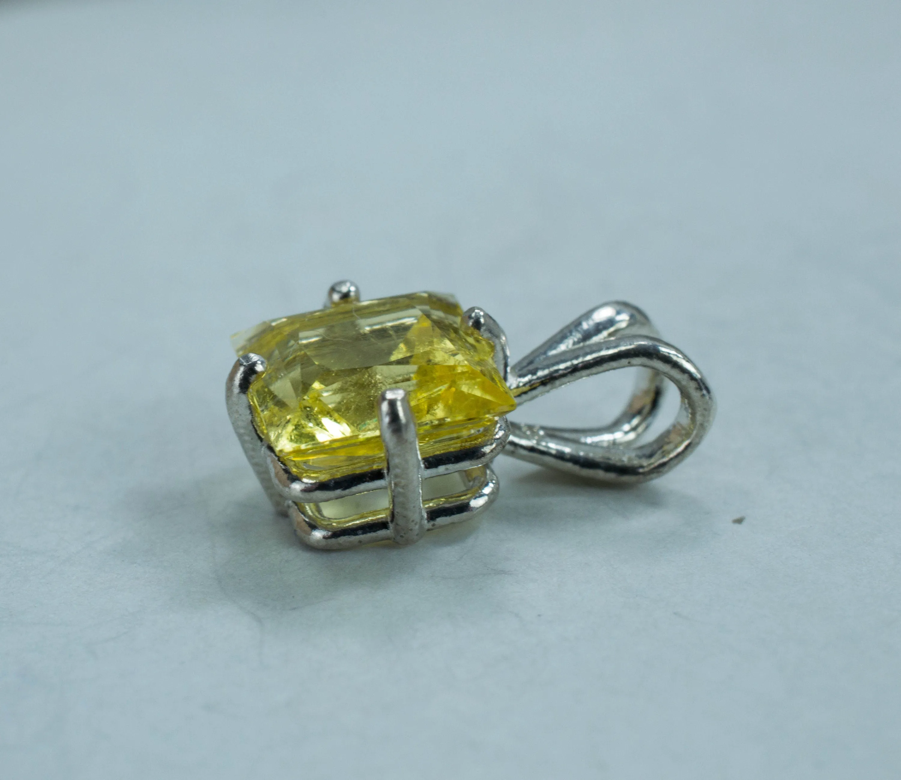 Danburite Sterling Silver Pendant; Genuine Untreated Mexican Yellow Danburite; Yellow Danburite Necklace