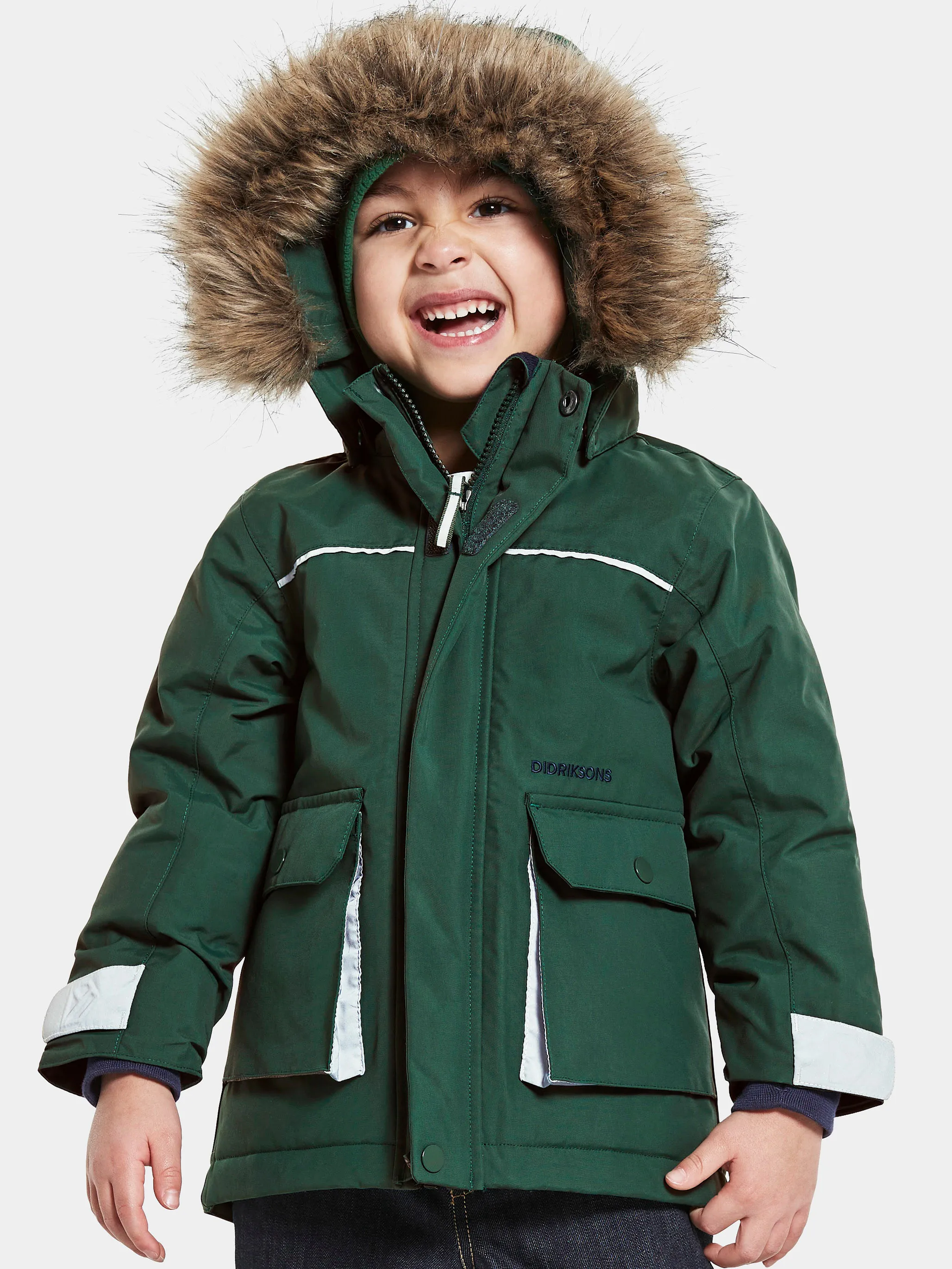 Didriksons Kids&#x27; Kure Parka 5 Evening Green | Buy Didriksons Kids&#x27; Kure Parka 5 Evening Green here | Outnorth