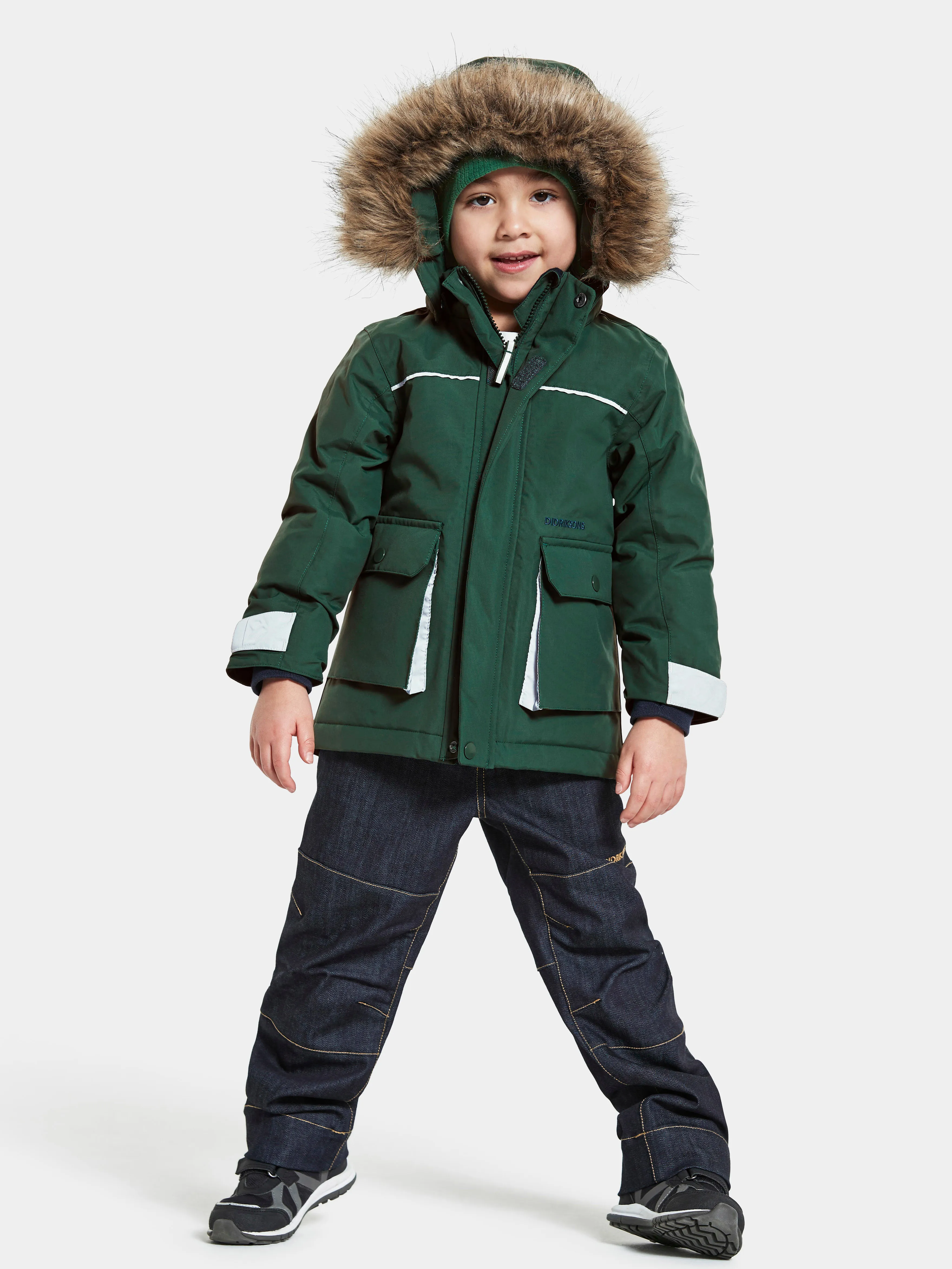 Didriksons Kids&#x27; Kure Parka 5 Evening Green | Buy Didriksons Kids&#x27; Kure Parka 5 Evening Green here | Outnorth
