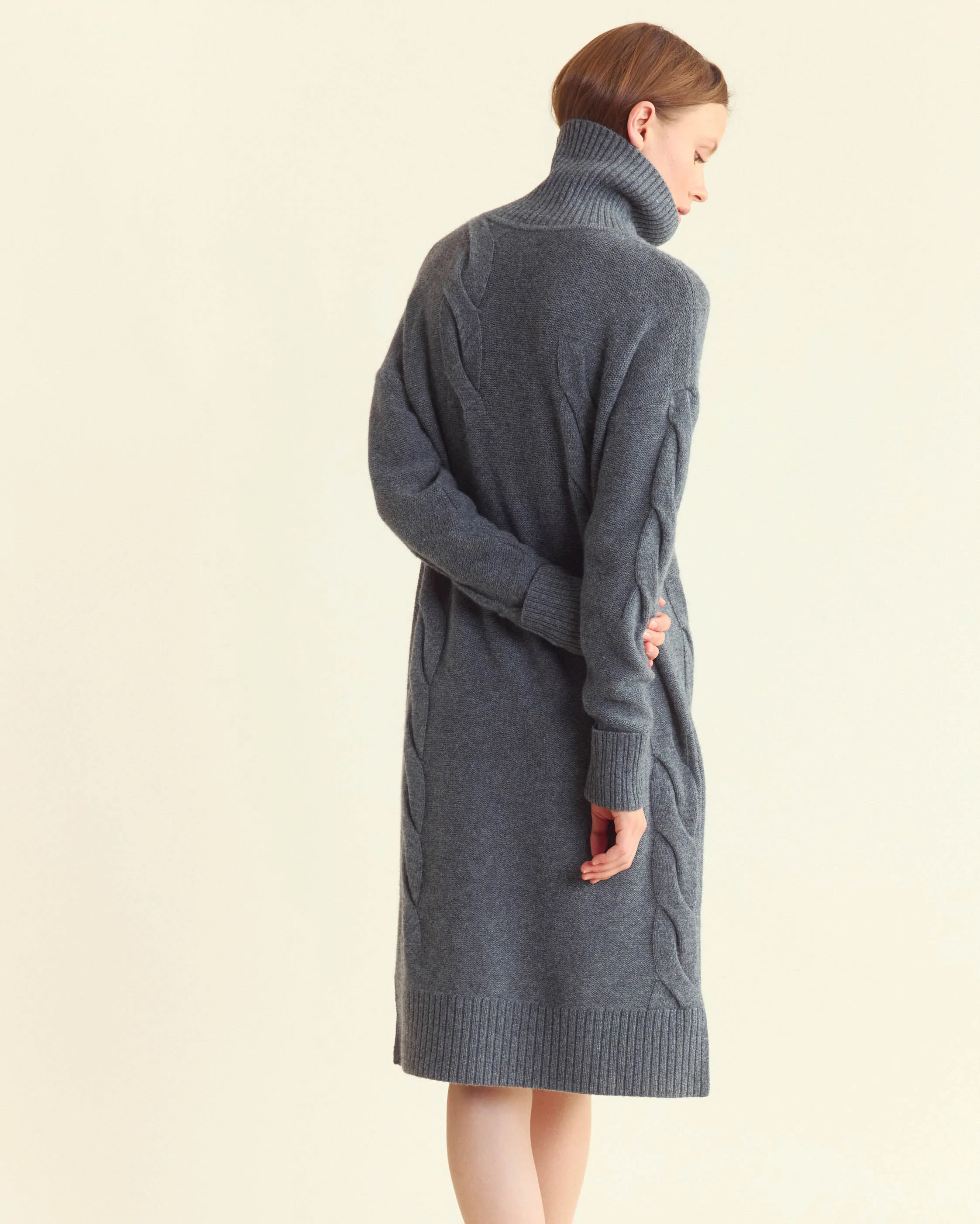 Fading Cable Sweater Dress