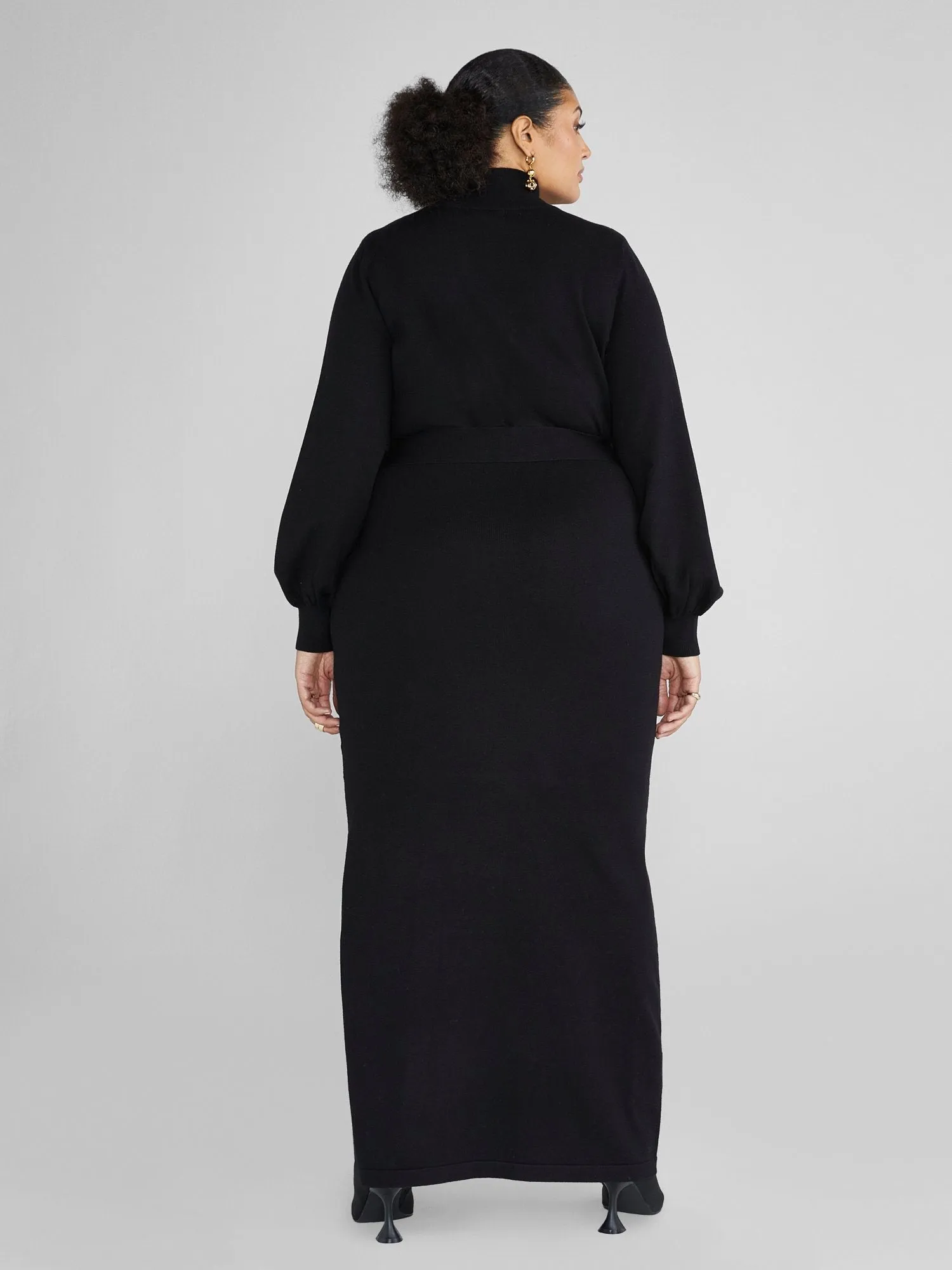 Fashion To Figure - Alisha Cutout Belted Maxi Sweater Dress