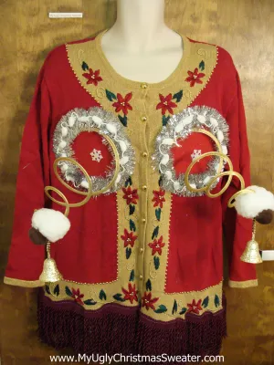 Funny Retro 80s Ugly Christmas Jumper Naughty Sweater