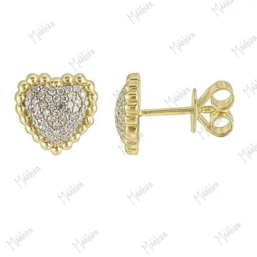 Glittering Heart Shape Stud