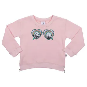 Hoot Kid - See the Love Sweater - Ballet Pink