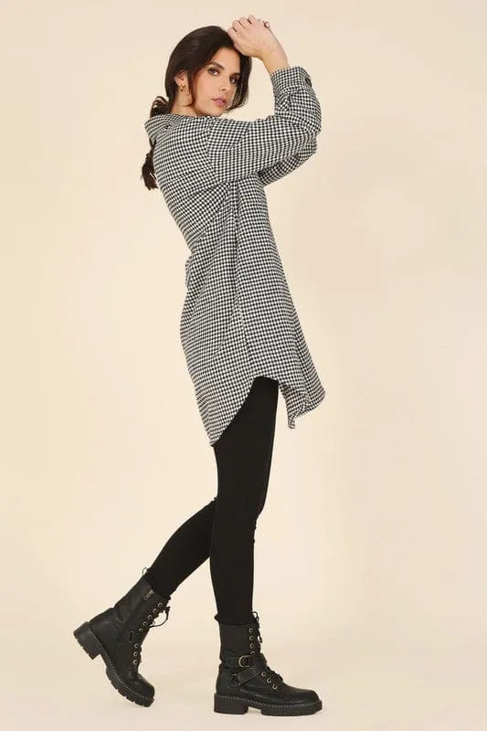 Hound tooth long shacket *Online Only*