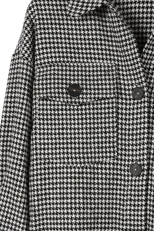 Hound tooth long shacket *Online Only*