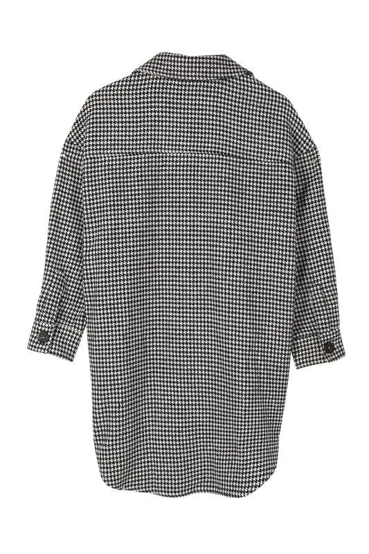 Hound tooth long shacket *Online Only*