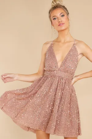 It's No Secret Blush Sequin Dress