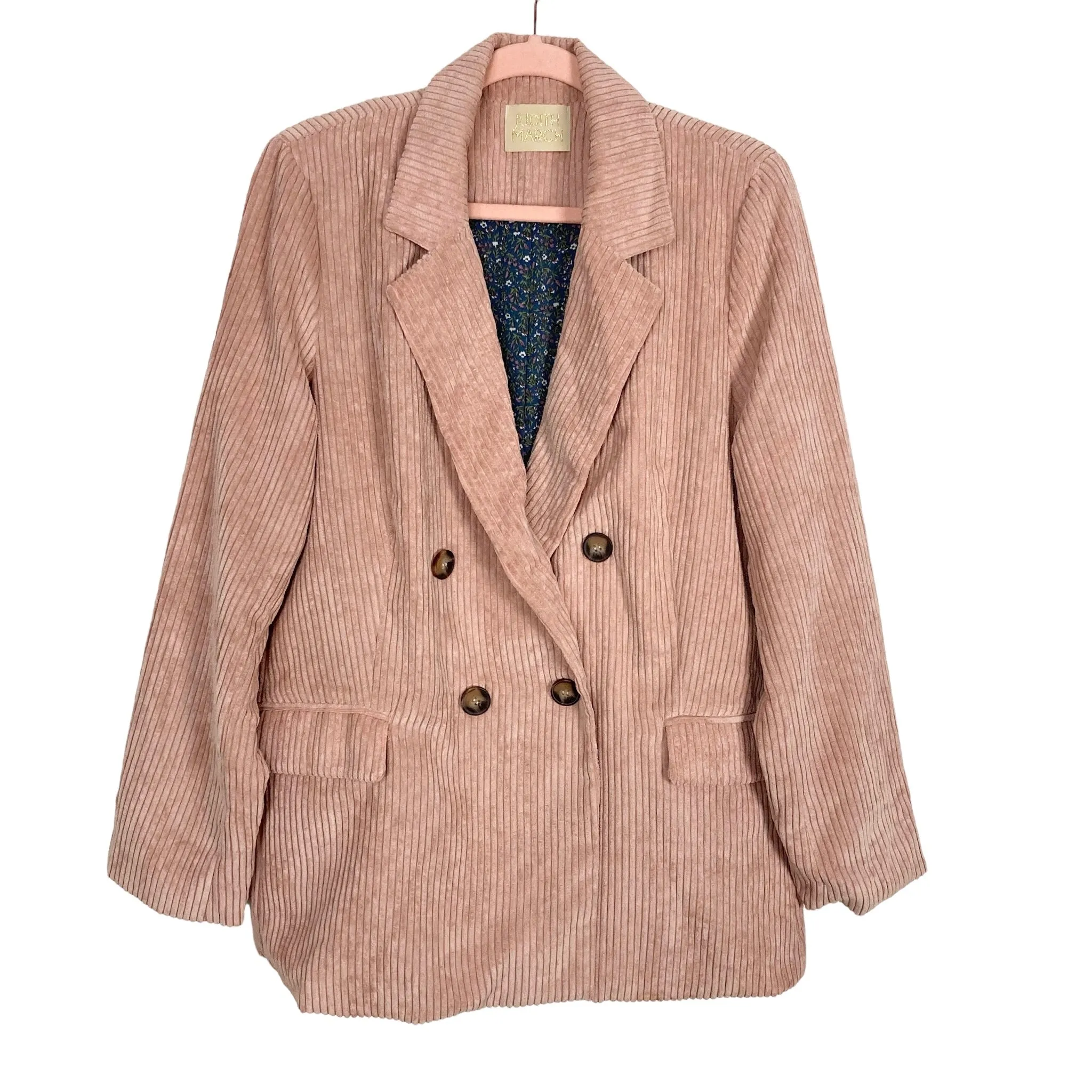Judith March Pink Ribbed Corduroy Blazer- Size L (sold out online)