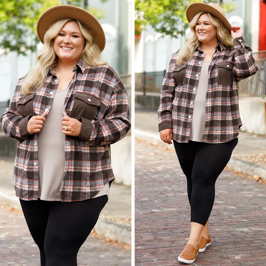Keep Me Toasty Shacket, Dark Brown