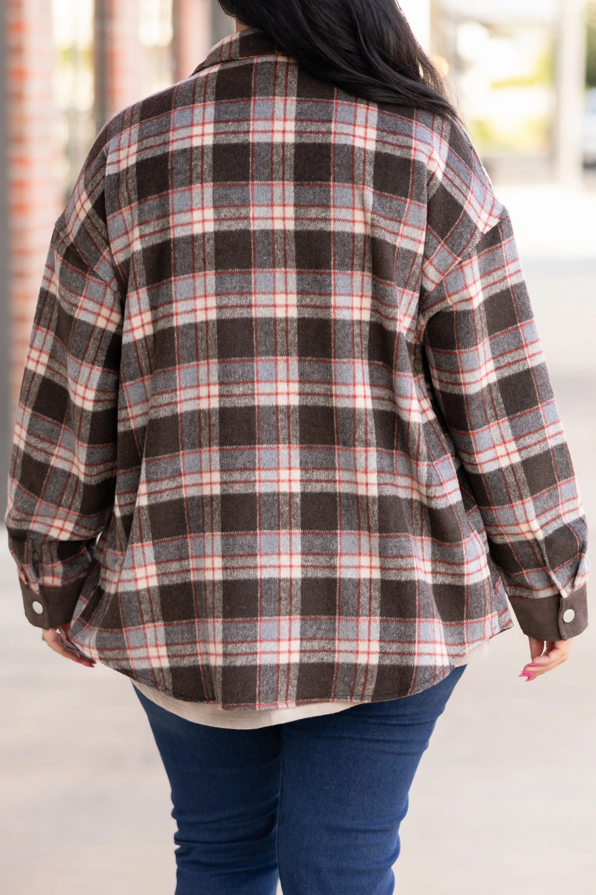 Keep Me Toasty Shacket, Dark Brown