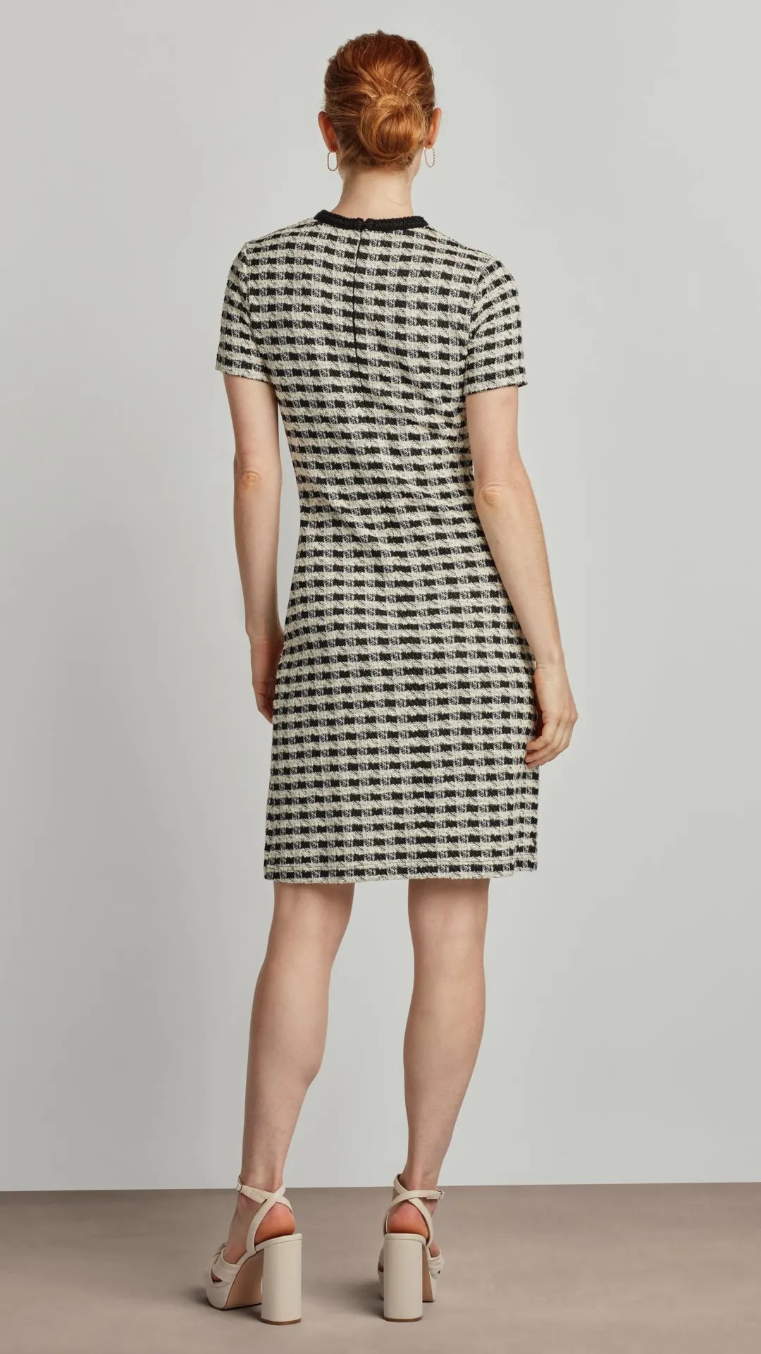 LILY HOUNDSTOOTH BOUCLE DRESS