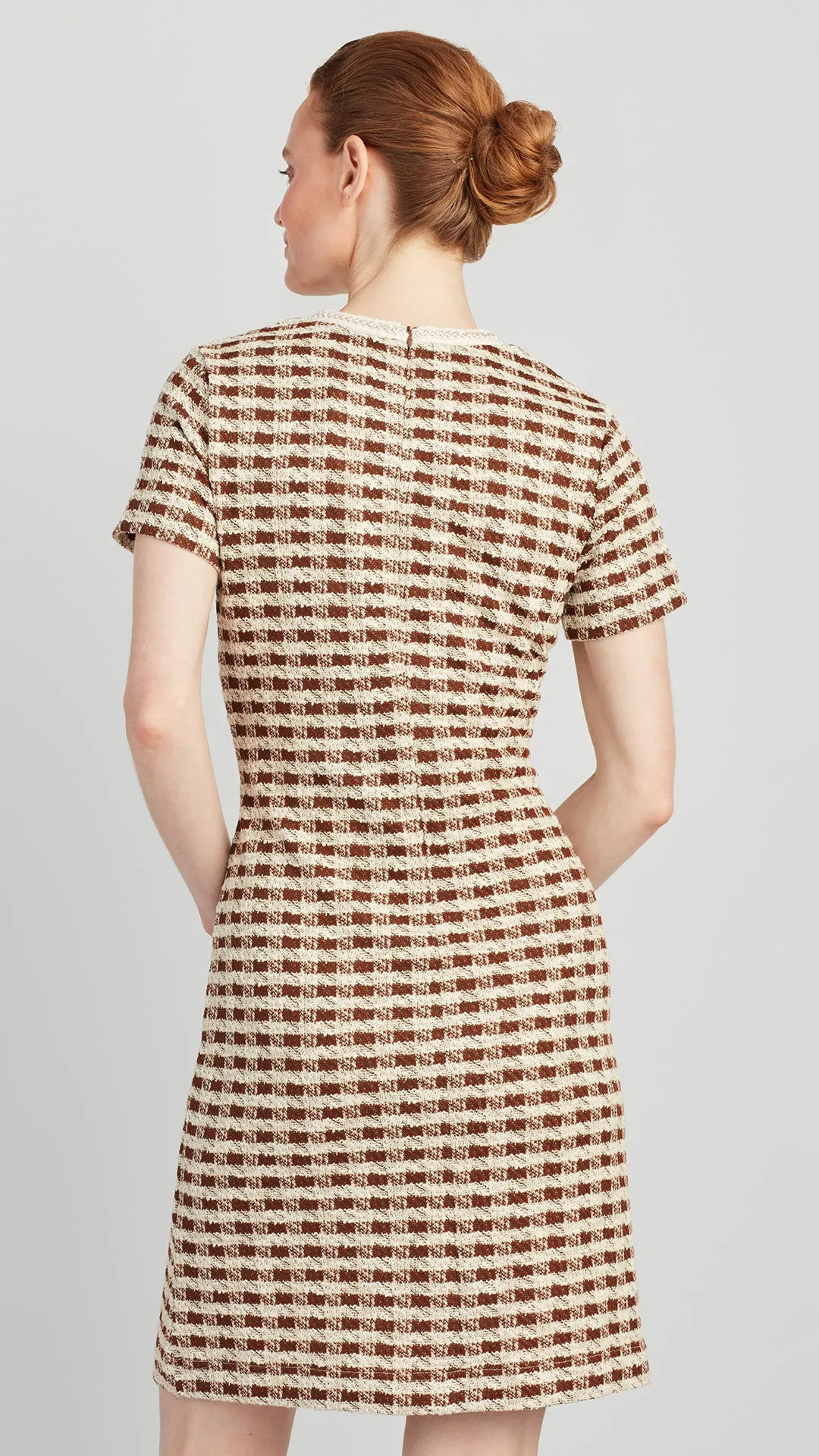 LILY HOUNDSTOOTH BOUCLE DRESS