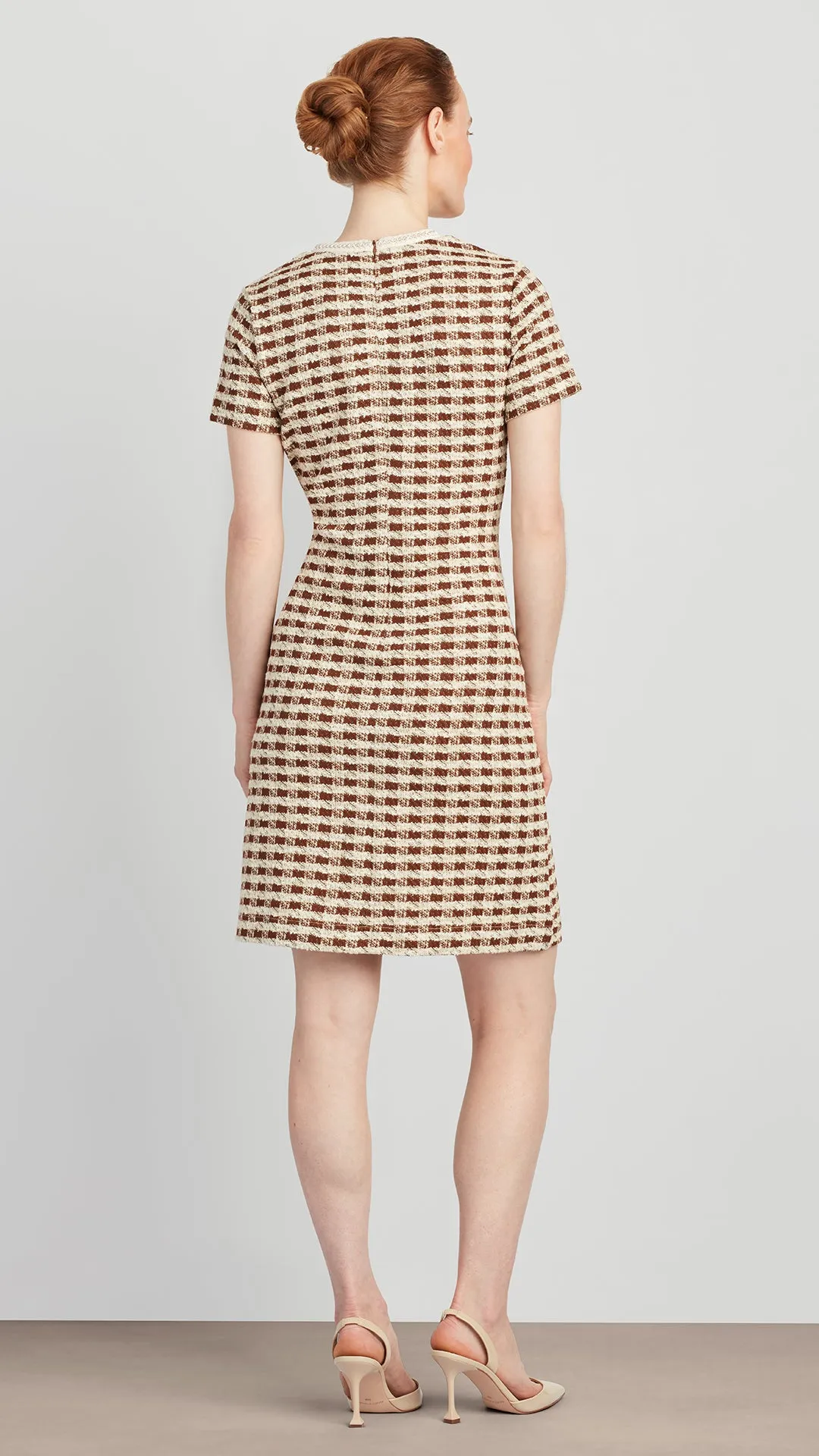LILY HOUNDSTOOTH BOUCLE DRESS