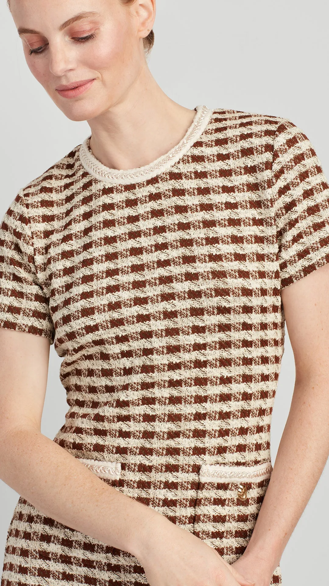 LILY HOUNDSTOOTH BOUCLE DRESS