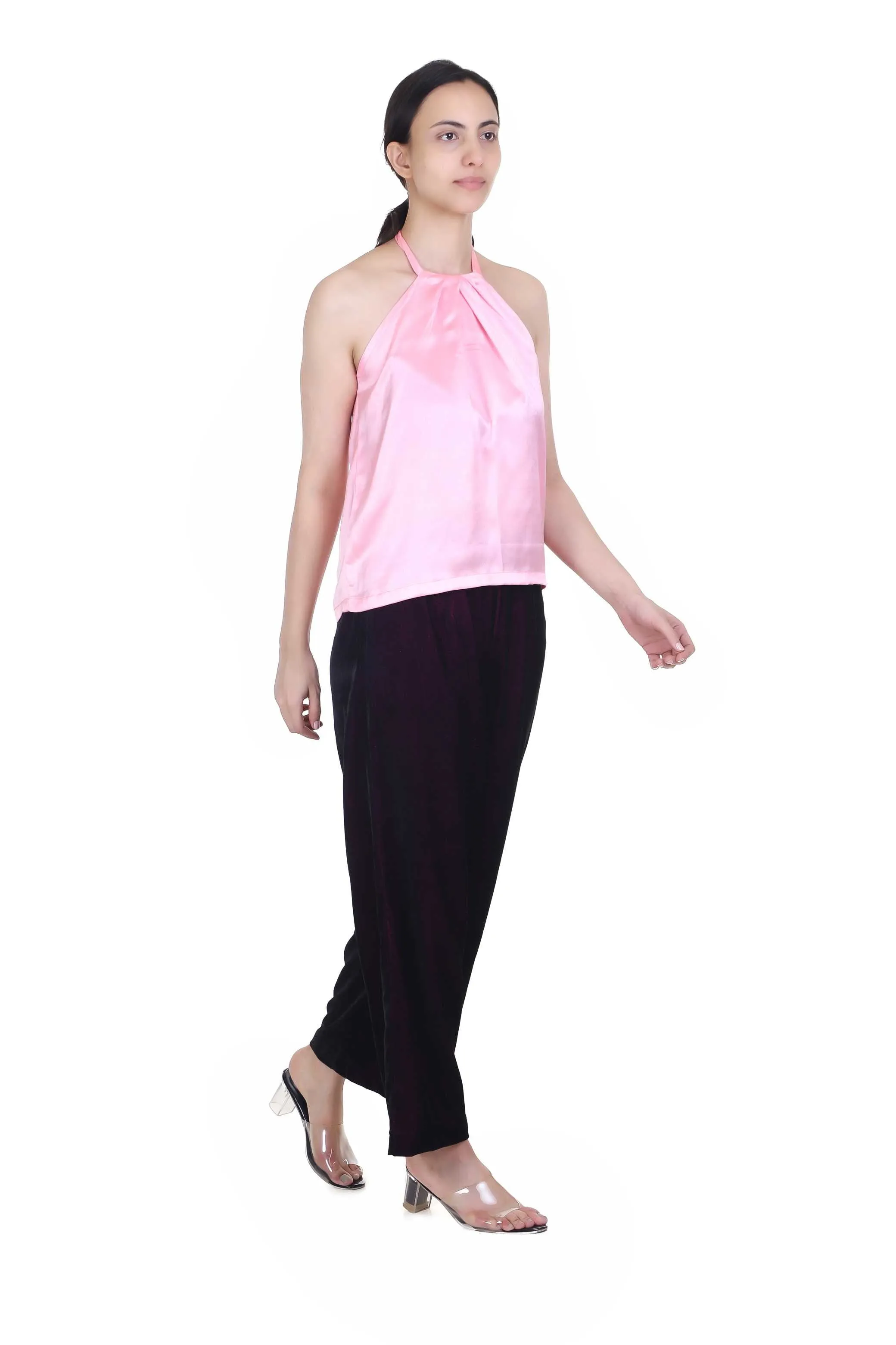 LINNEA SOFT PINK HALTER NECK TOP