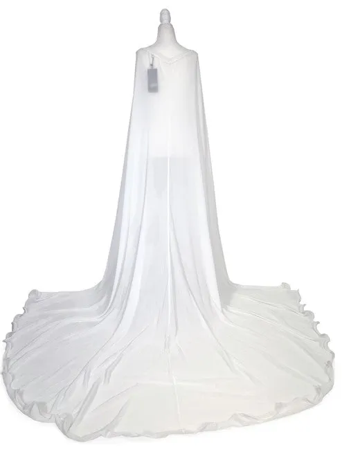 Marc Defang 2011 Long Chiffon Formal Pageant Cape 2 Panel Detachable adult womens