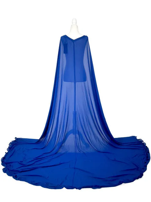 Marc Defang 2011 Long Chiffon Formal Pageant Cape 2 Panel Detachable adult womens