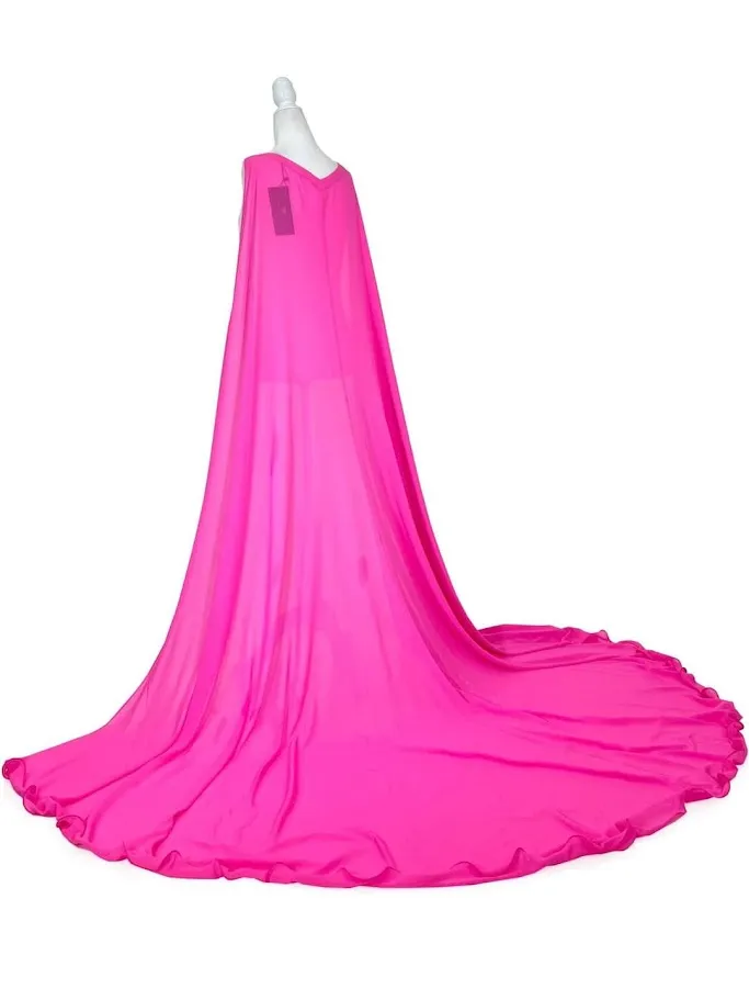 Marc Defang 2011 Long Chiffon Formal Pageant Cape 2 Panel Detachable adult womens
