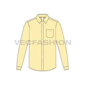 Mens Oxford Shirt Flat Template