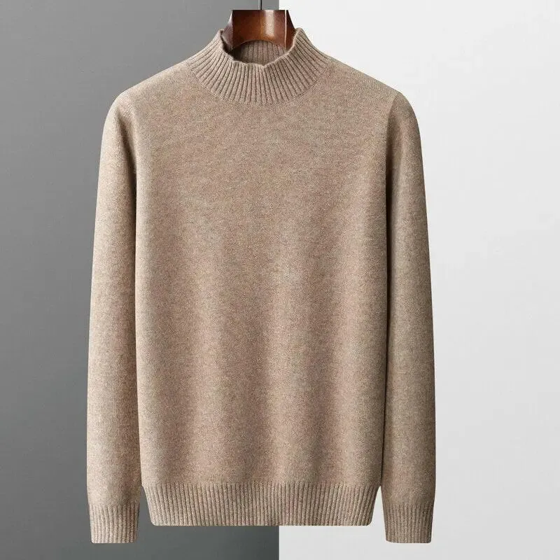 Men's Wool Cashmere Half Turtleneck Sweater for Ultimate Comfort and Style