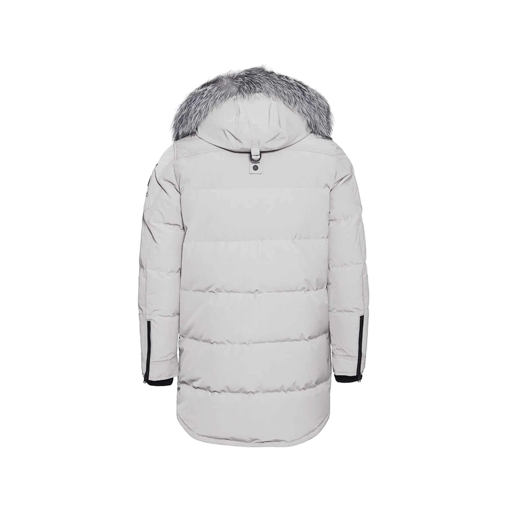 Moose Knuckles Mens Big Ridge Parka in Grey Birch/ Frost Fur