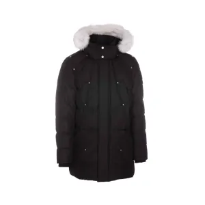 Moose Knuckles Mens Cloud Parka in Black/ Natural Fox Fur