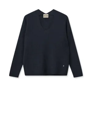 Mos Mosh Thora V-Neck Knit - Salute Navy